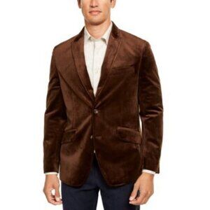 Cosani Sports Coat Dinner Blazer Mens Size 48R Brown Velvet Two Button Paisley I